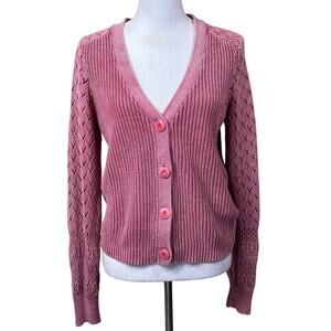 Sundance muted pink cardigan, cottagecore, romantic, layering, transitional